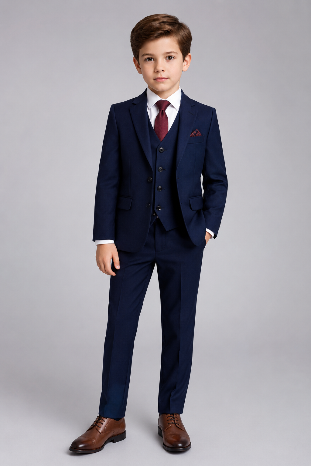 Boys 3-Piece Bespoke Suit — Navy 2