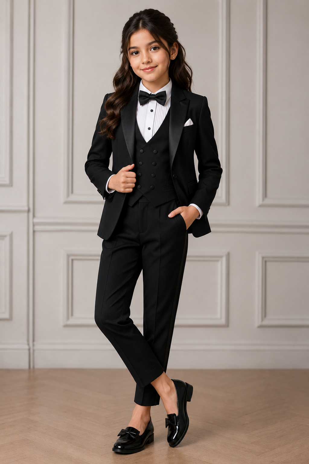 Girls Black Tuxedo Attire — Shaniel Bespoke Tailor