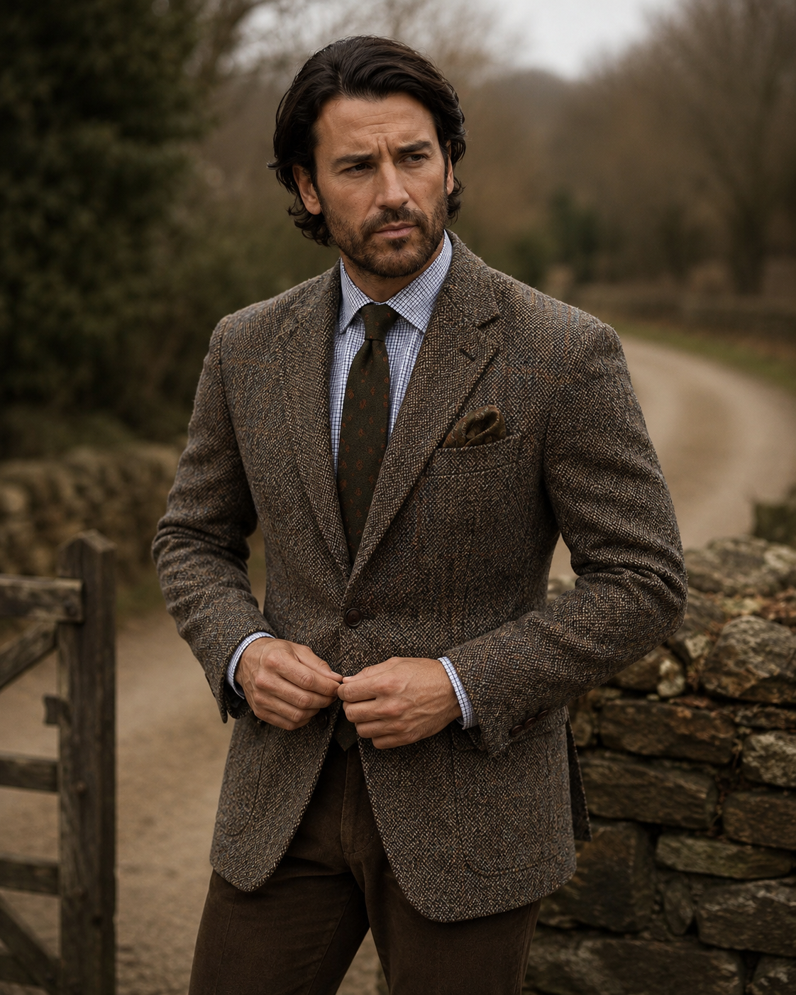 Men's Sport Jacket — Blue Plaid Check