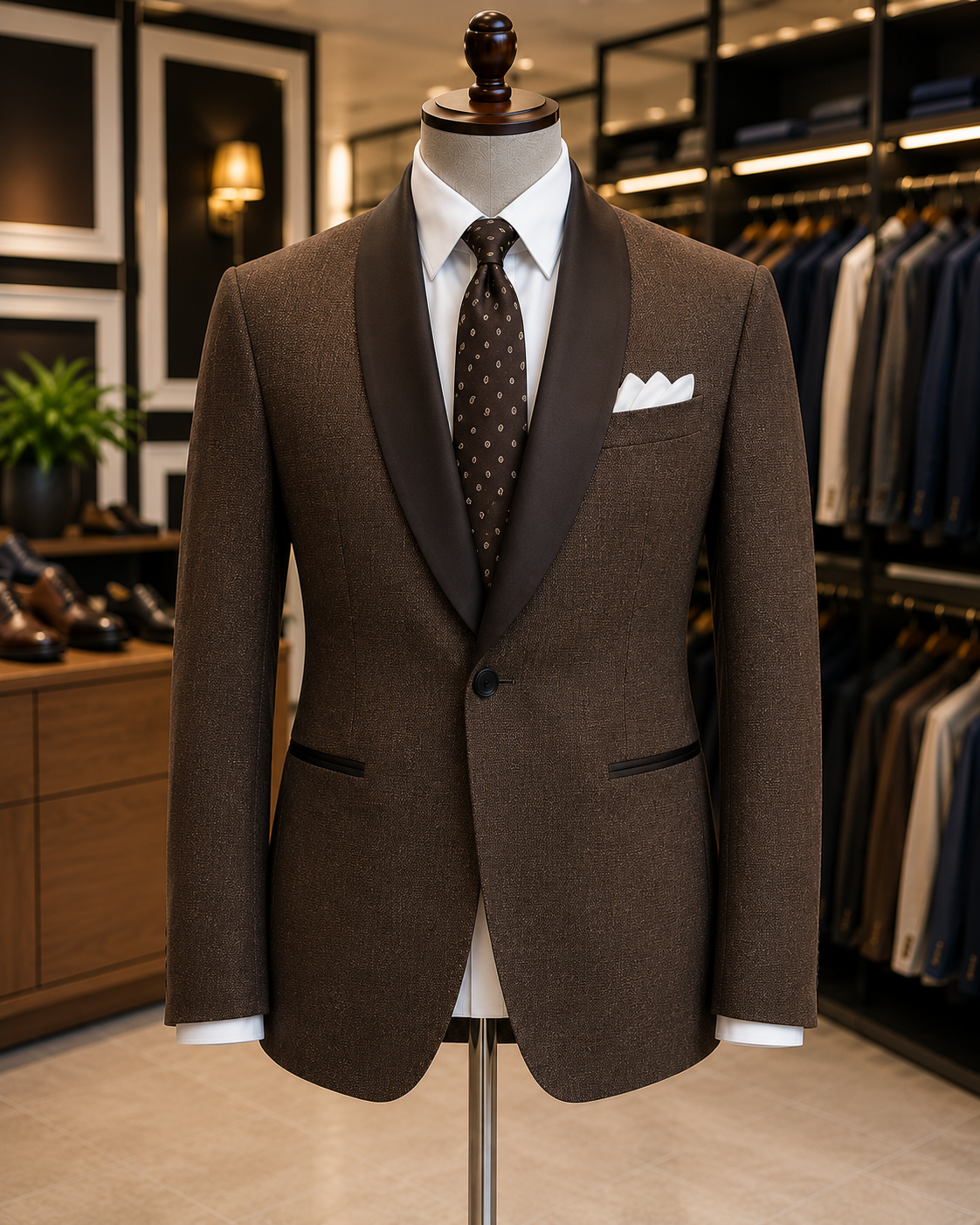 Men's Navy Herringbone Wool Sport Jacket