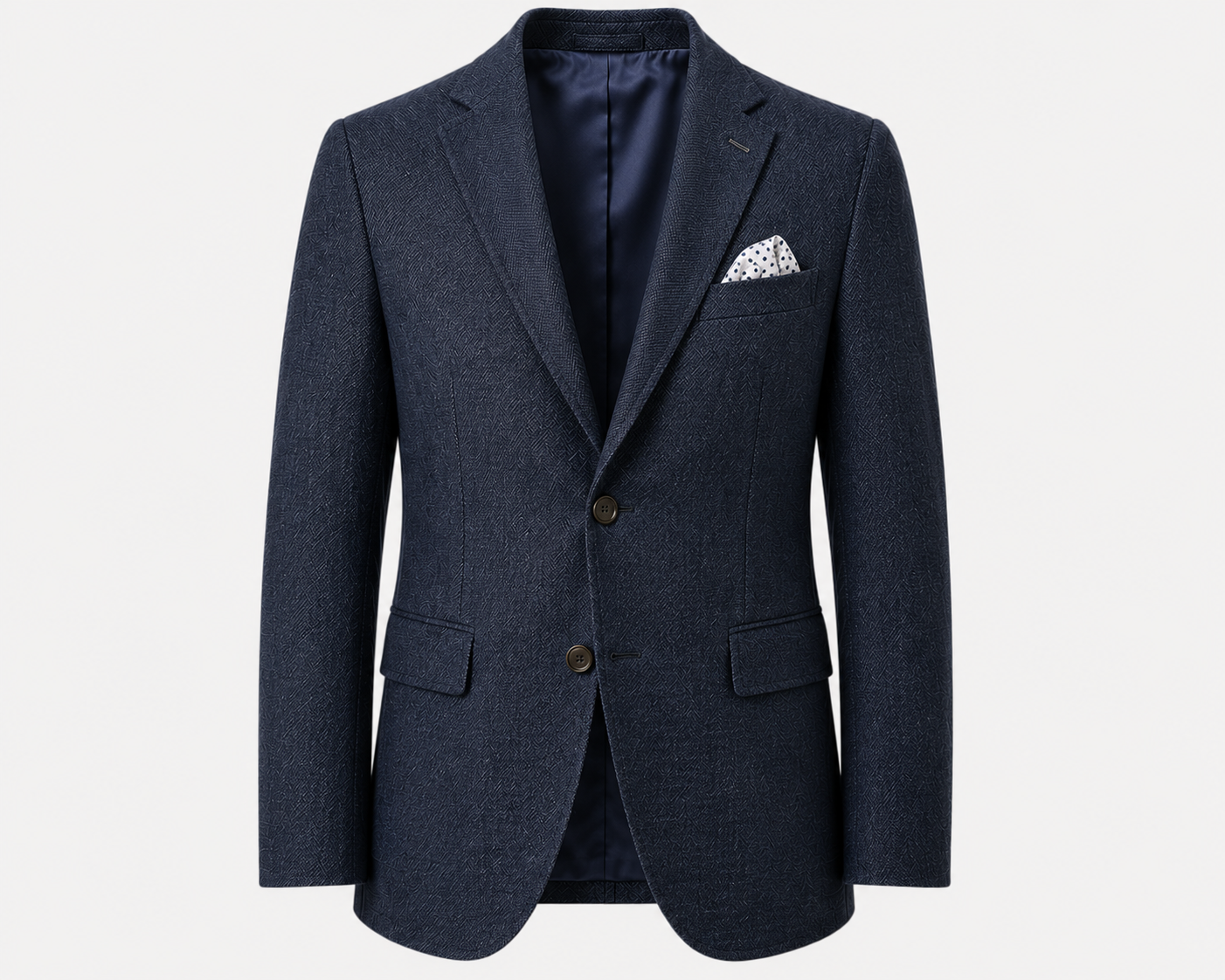Men's Premium Navy Textured Wool Sport Coat II