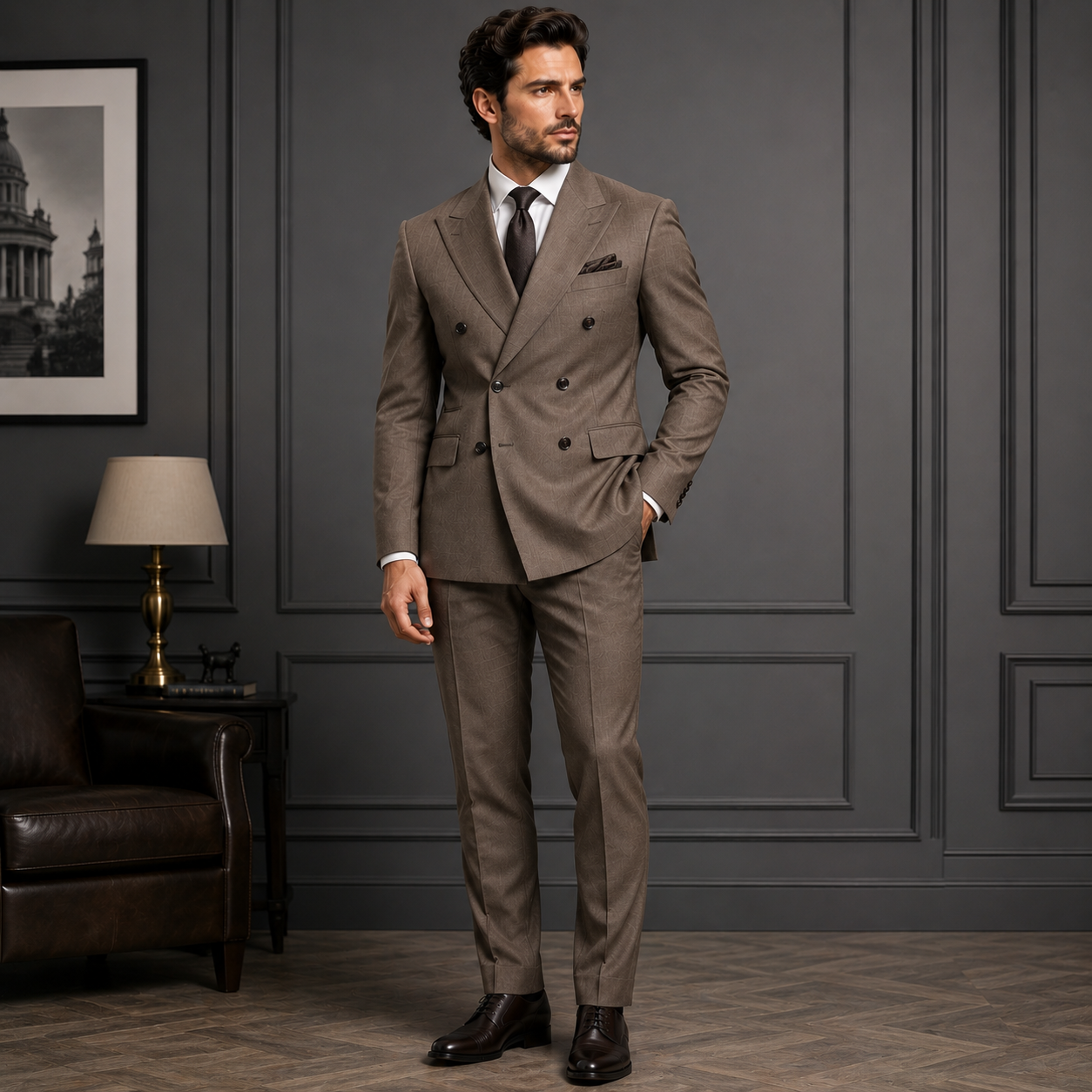 Men's Double-Breasted Suit 1