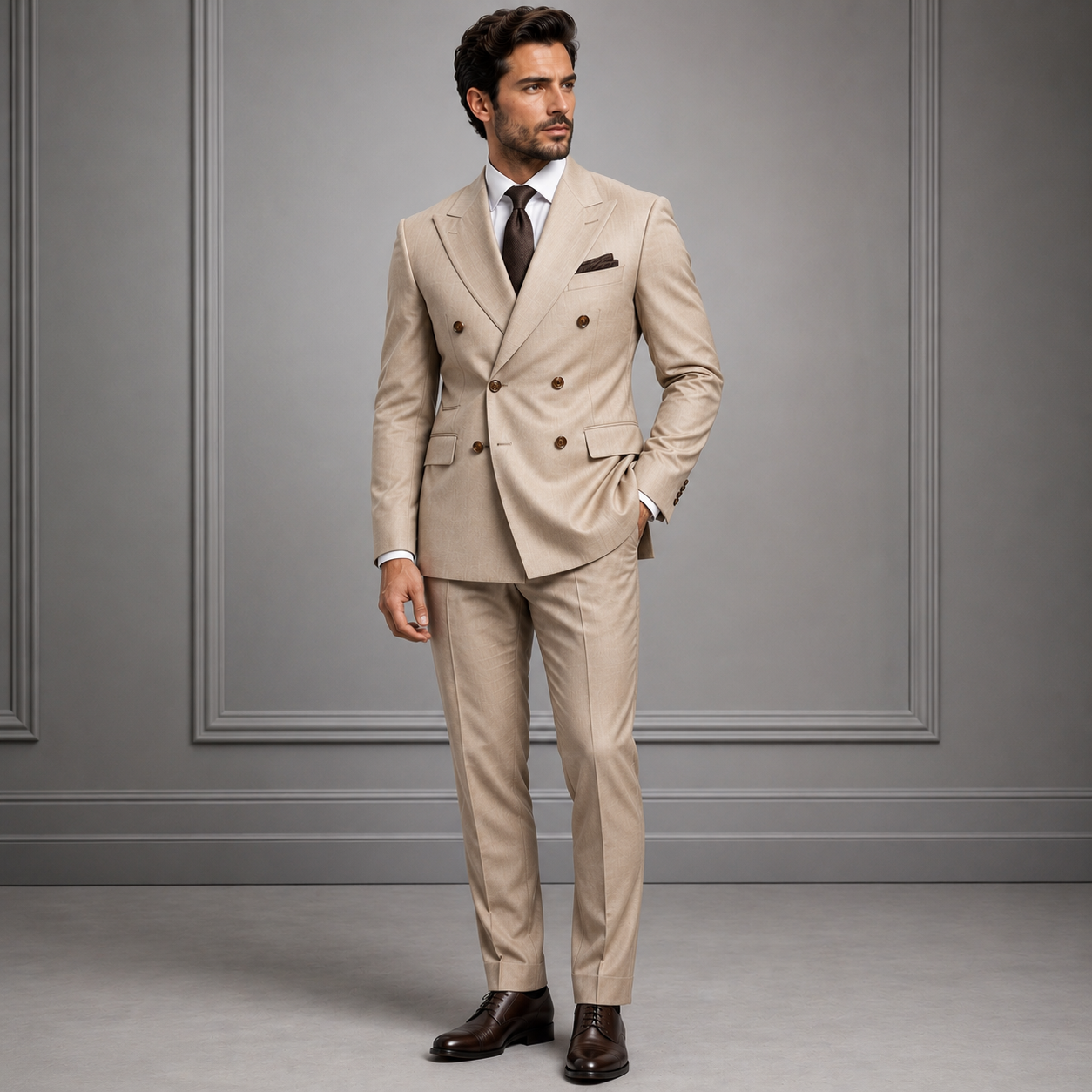 Men's Double-Breasted Suit 6