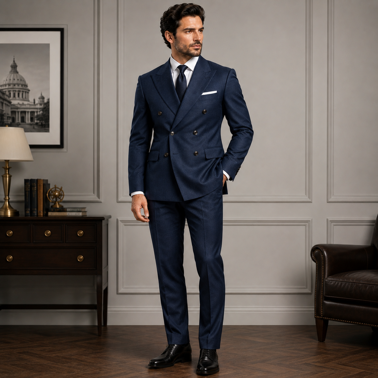 Men's Double-Breasted Suit 7