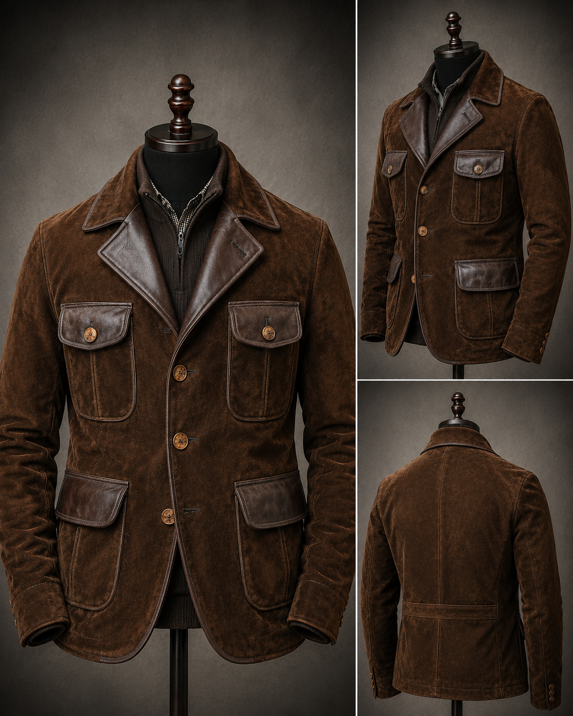 Men's Suede Hunt Jacket — Brown