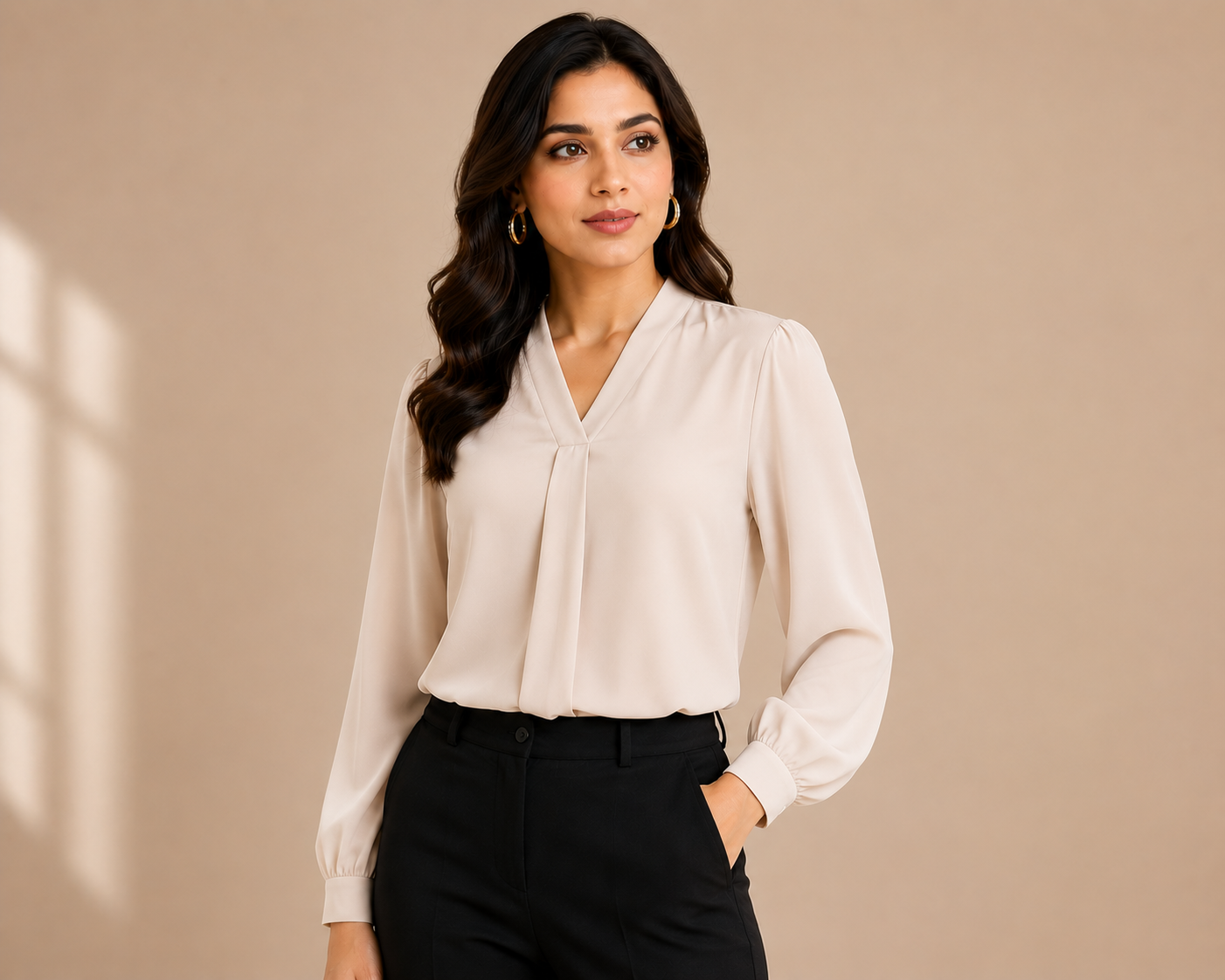 Women's Minimalist Neutral Blouse