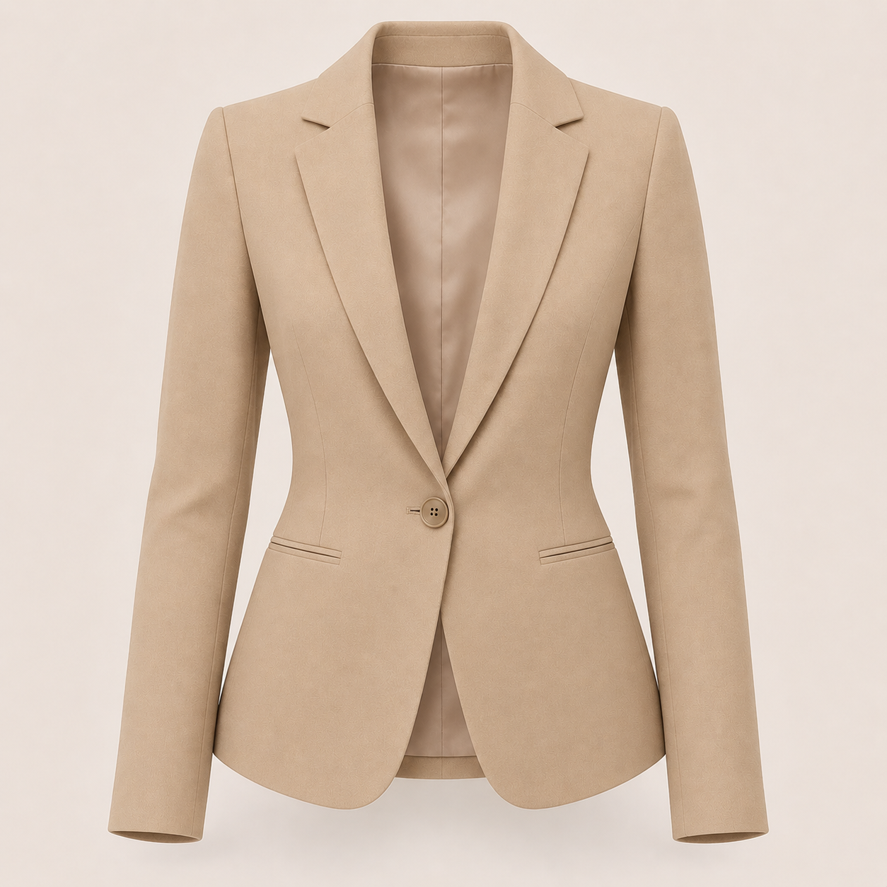 Women's Beige Minimalist Jacket — Shaniel Bespoke Tailor
