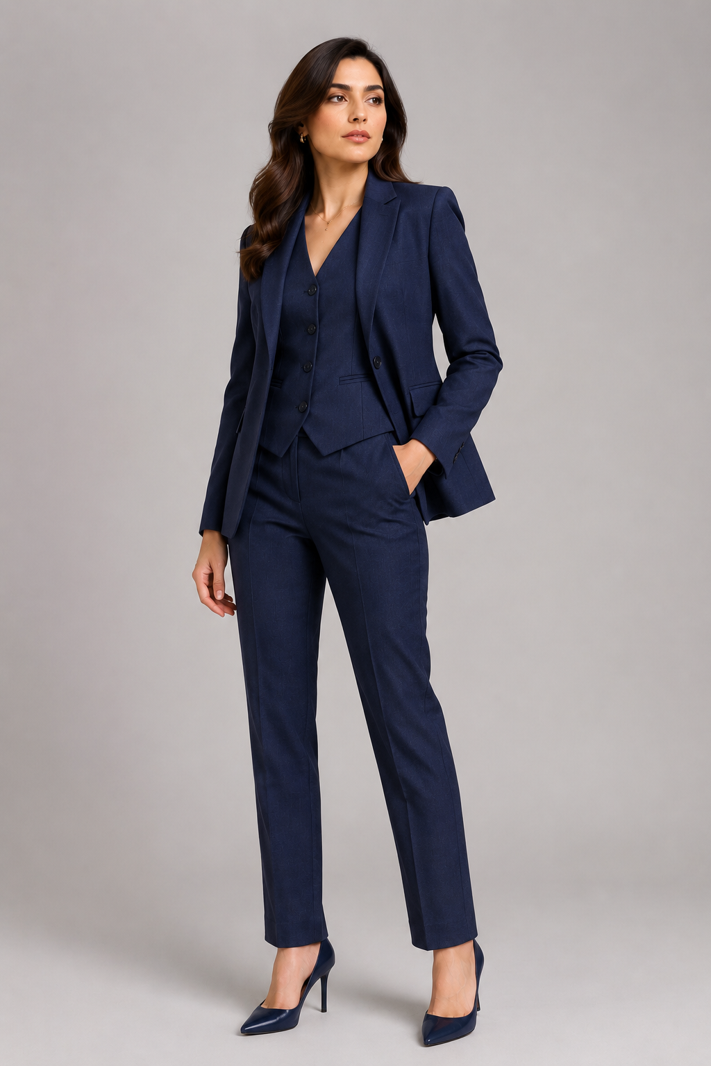 Women's Single-Breasted 3-Piece Suit 4